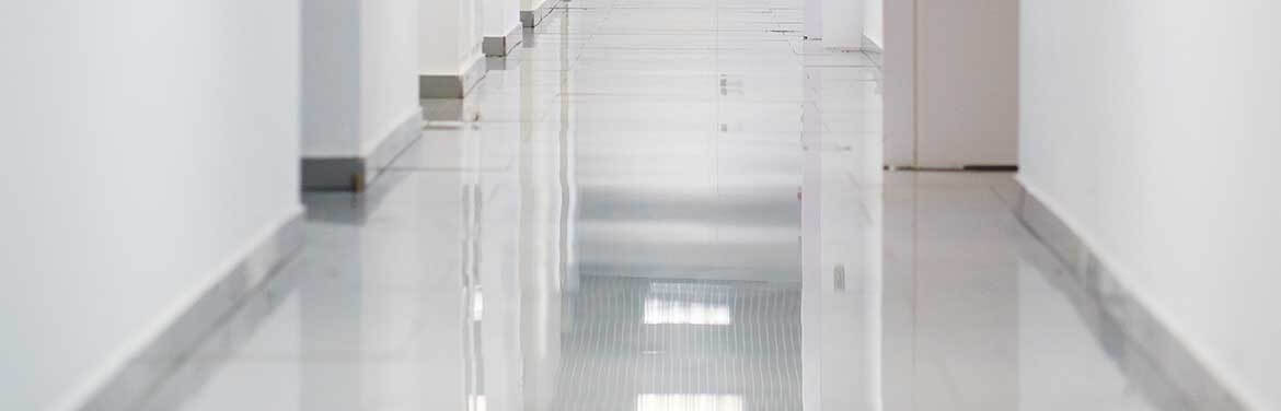 clean hospital hallway floor