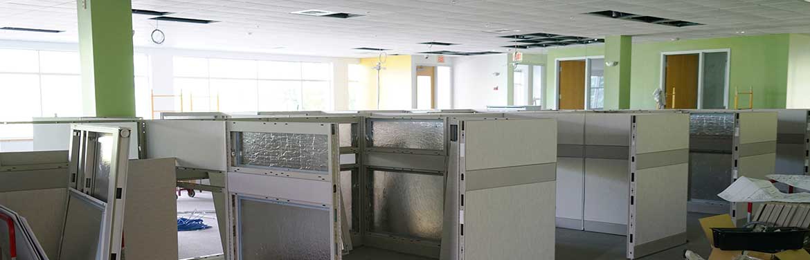 cubicles being installed